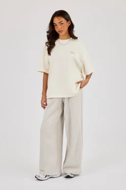 555 Embroidered Oversized T-Shirt - Off White