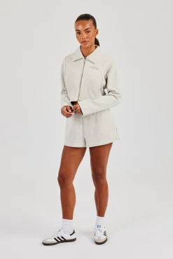 Embroidered Short - Ash Grey