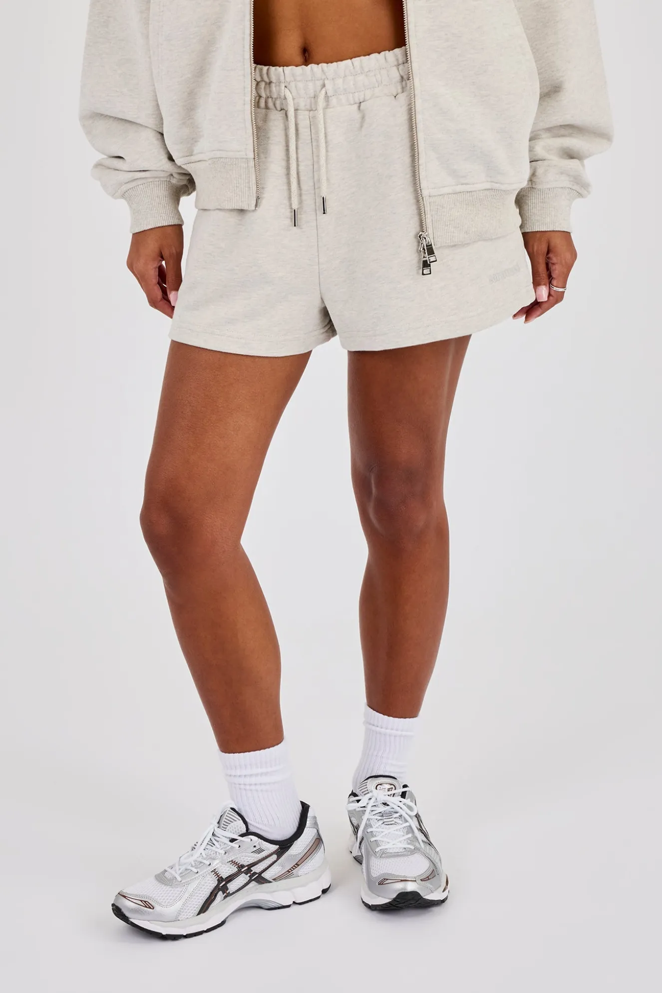 Embroidered Short - Ash Grey