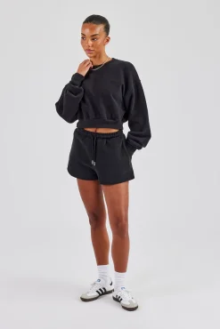 Embroidered Short - Black