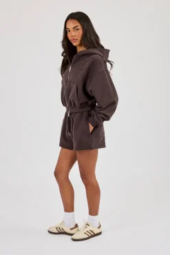Embroidered Short - Coffee