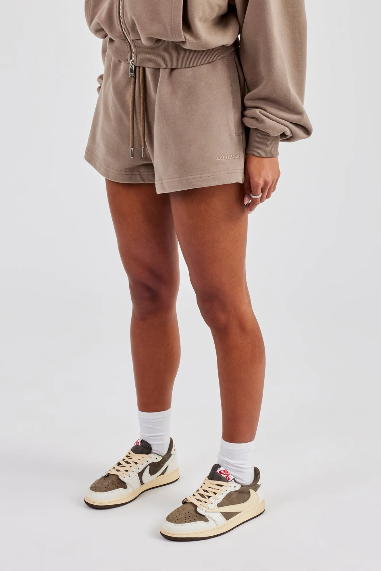 Embroidered Short - Taupe