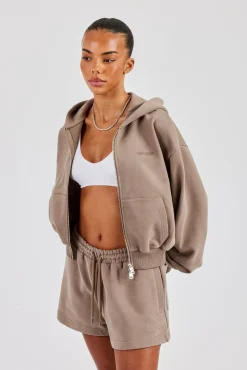 Embroidered Short - Taupe