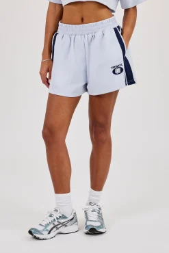 Embroidered Taping Short - Baby Blue