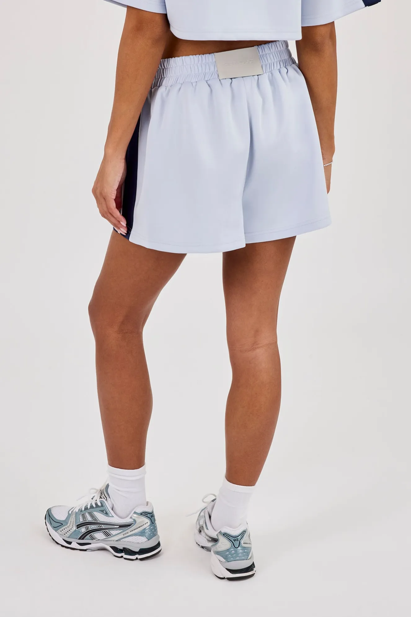 Embroidered Taping Short - Baby Blue