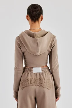 Fitted Reverse Loopback Hoodie - Taupe