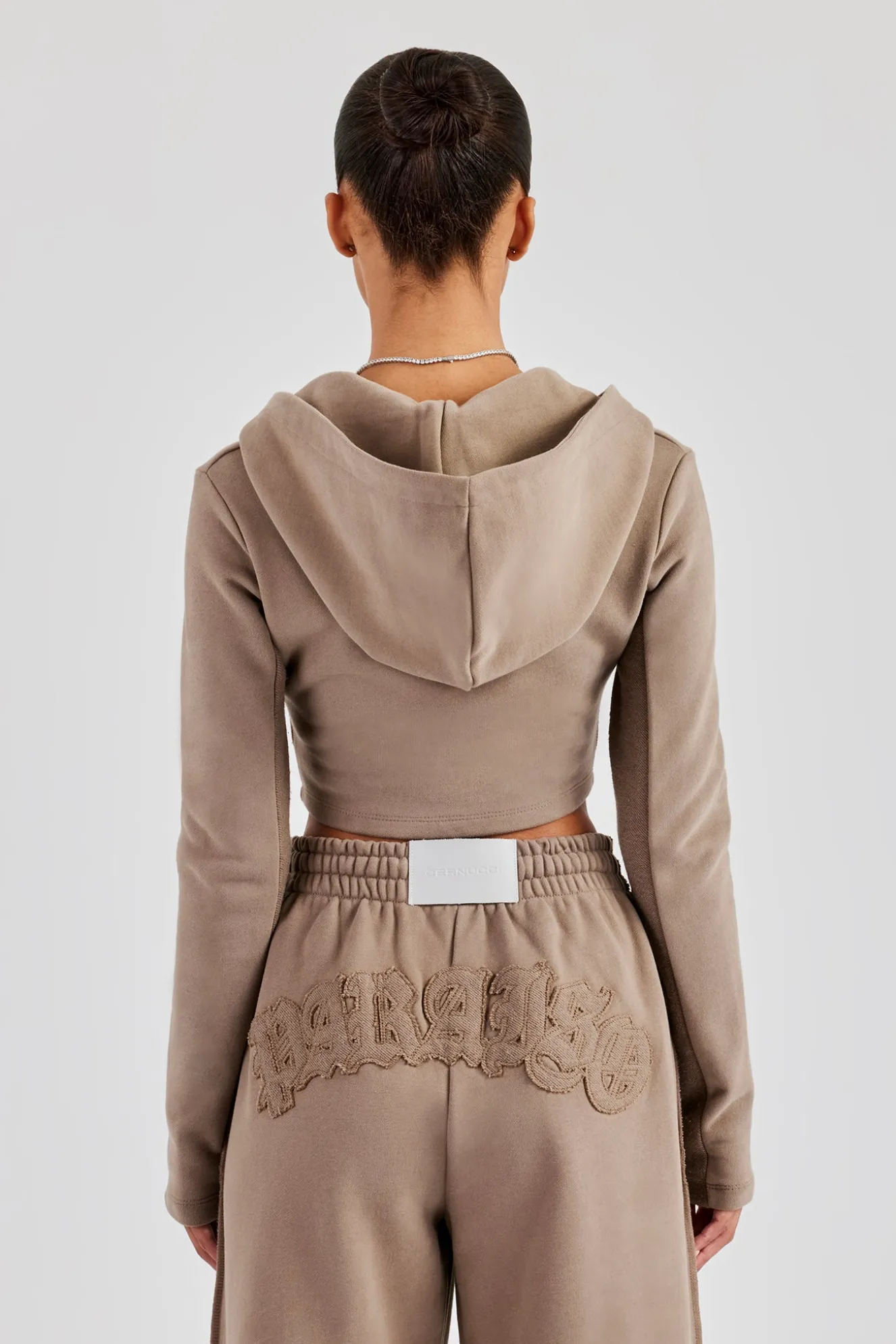 Fitted Reverse Loopback Hoodie - Taupe