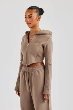 Fitted Reverse Loopback Hoodie - Taupe