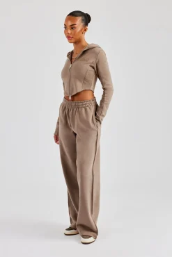 Fitted Reverse Loopback Hoodie - Taupe