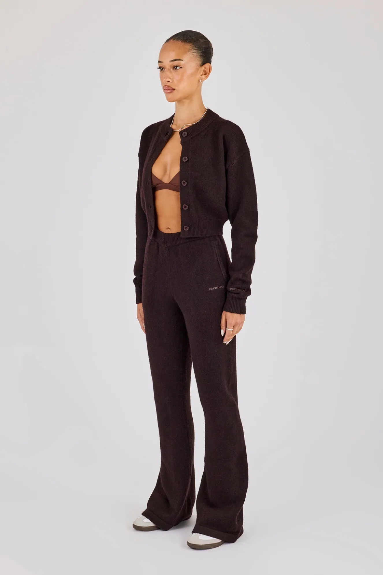 Flare Knitted Trouser - Chocolate