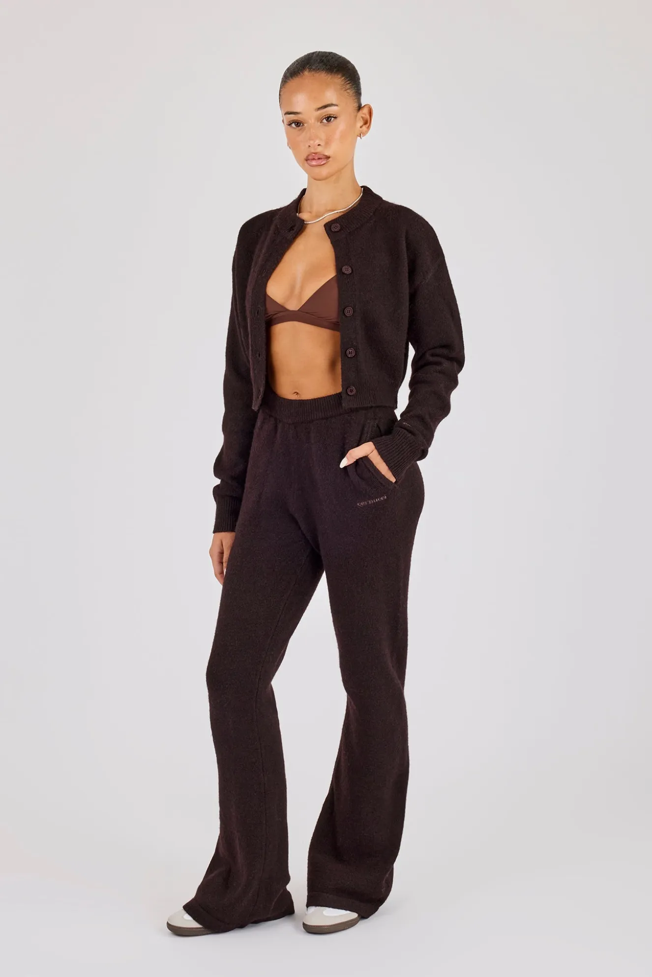 Flare Knitted Trouser - Chocolate