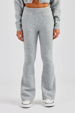 Flare Knitted Trouser - Grey