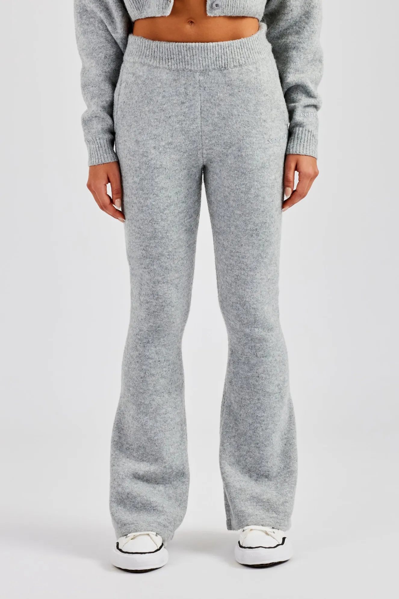 Flare Knitted Trouser - Grey