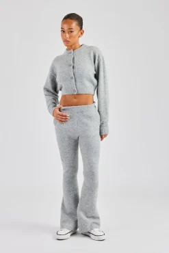 Flare Knitted Trouser - Grey