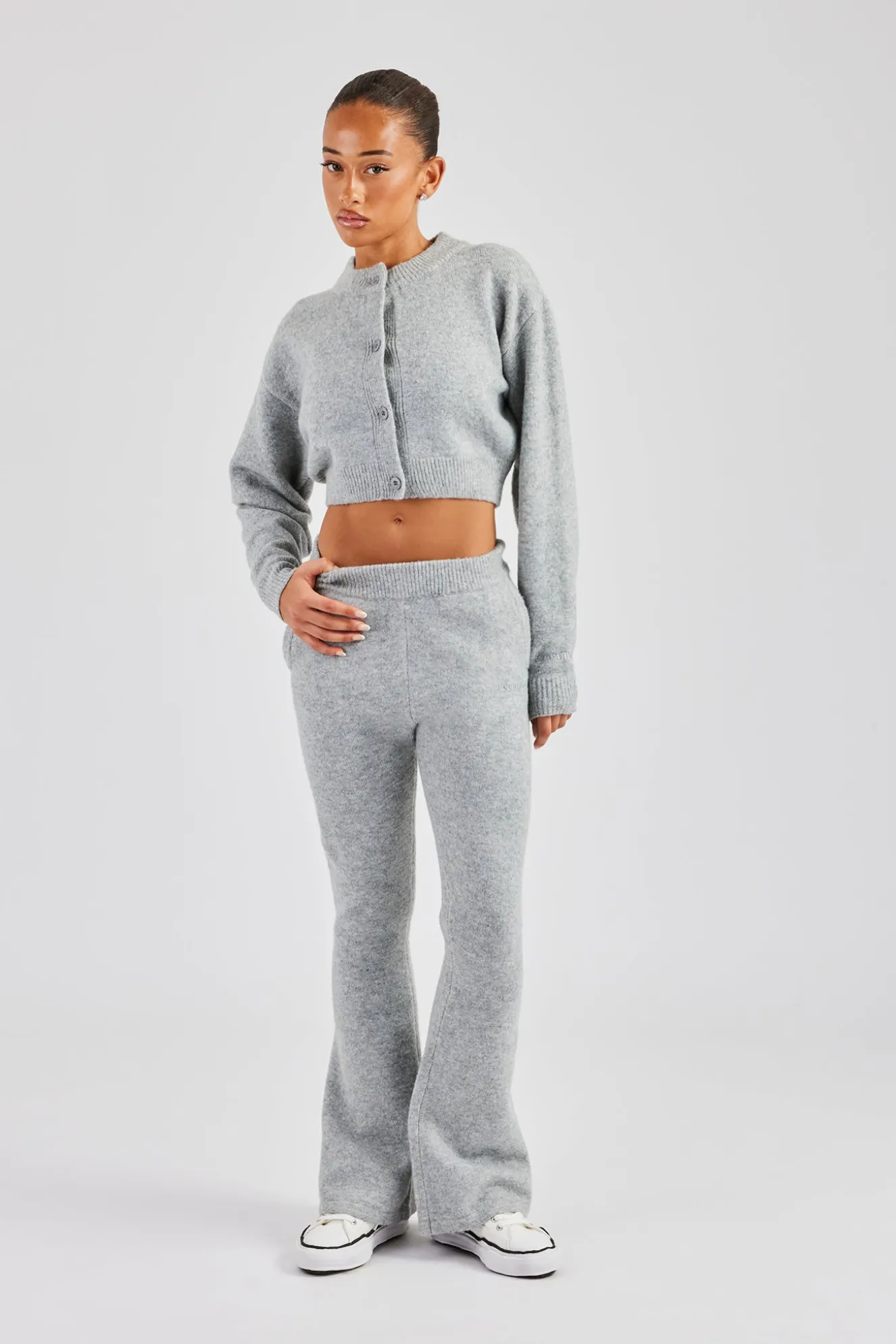 Flare Knitted Trouser - Grey