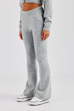 Flare Knitted Trouser - Grey