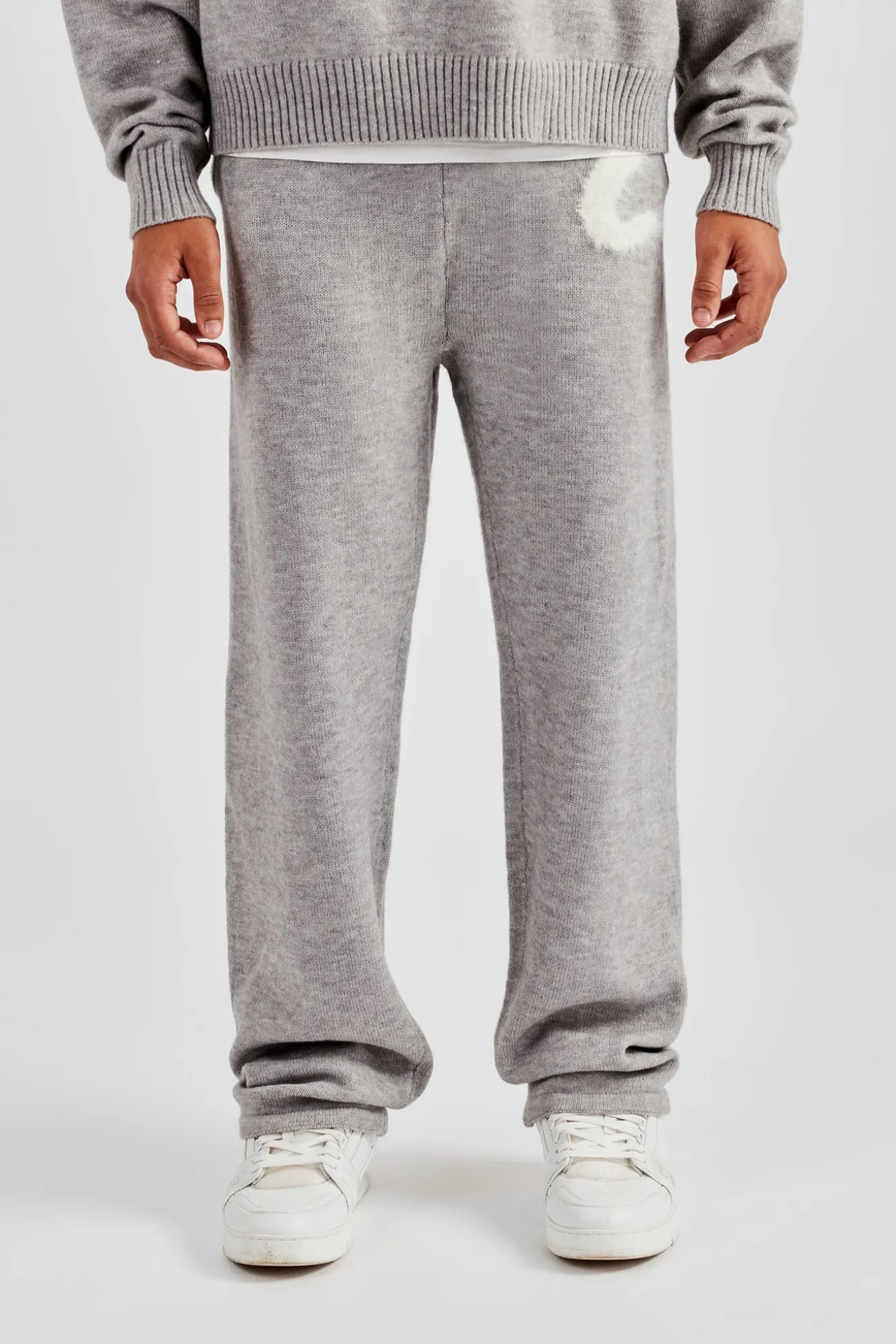 Fluffy Intarsia C Jogger - Grey