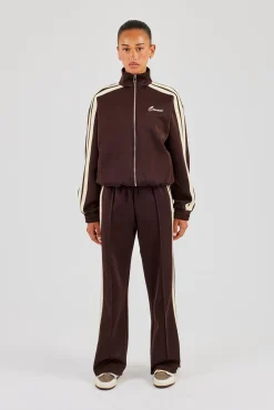 Funnel Neck Butter Yellow Taping Zip Through Tracksuit