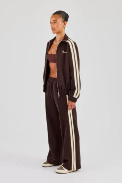 Funnel Neck Butter Yellow Taping Zip Through Tracksuit