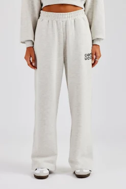 Glitter Applique Wide Leg Jogger - Ash Grey
