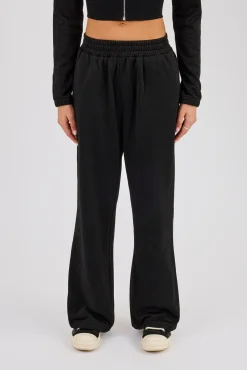 Glitter Wide Leg Jogger - Black