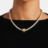 Gold Plated Iced O Letter Block Pendant