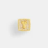Gold Plated Iced Y Letter Block Pendant