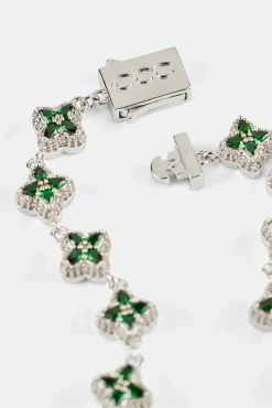 Green Baguette Motif Bracelet - 8mm