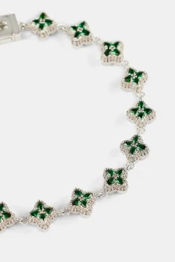 Green Baguette Motif Bracelet - 8mm