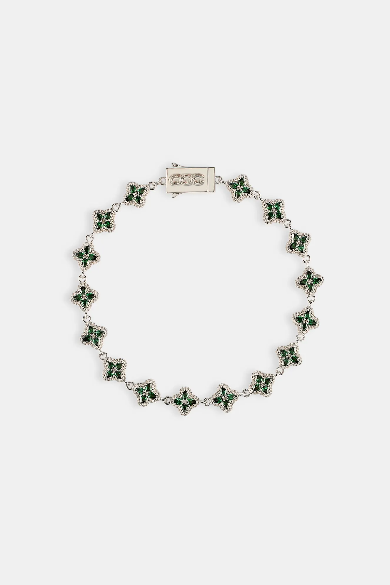 Green Baguette Motif Bracelet - 8mm