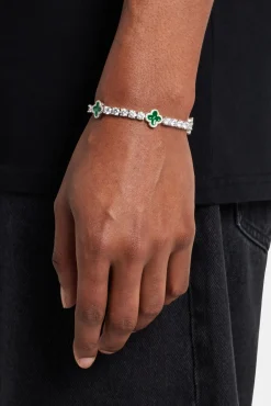 Green Motif Tennis Bracelet - 5mm