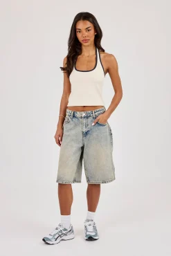 Halterneck Binding Top - Off White