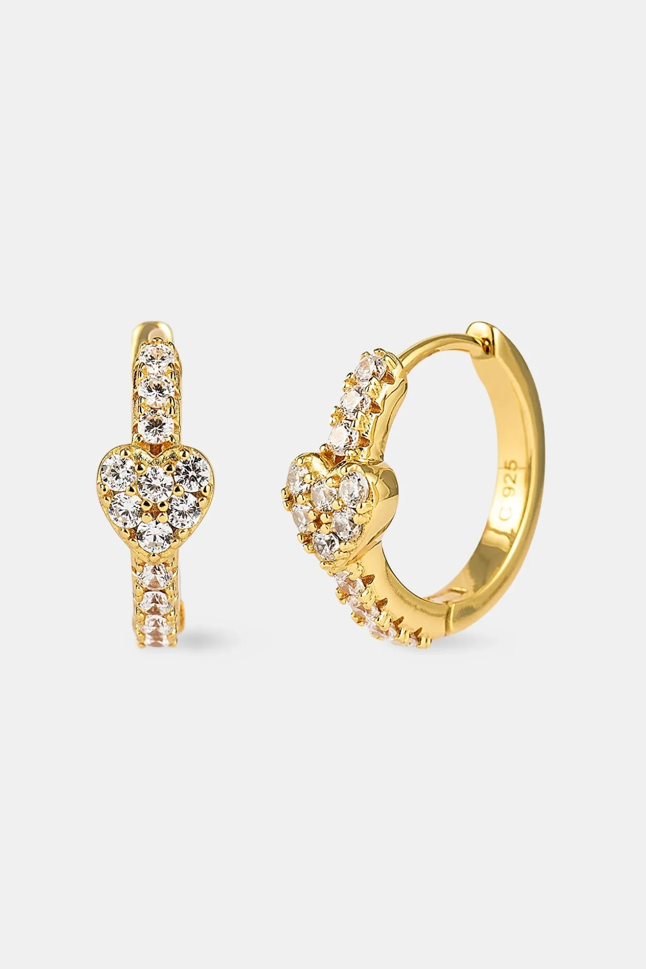 Heart Detail Hoop Earring - 20mm - Gold