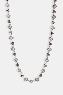 Heart & Iced Motif Gem Chain - 6mm - White