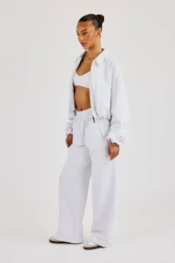 Heavyweight Jersey Wide Leg Jogger - Grey Marl