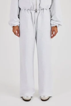 Heavyweight Jersey Wide Leg Jogger - Grey Marl