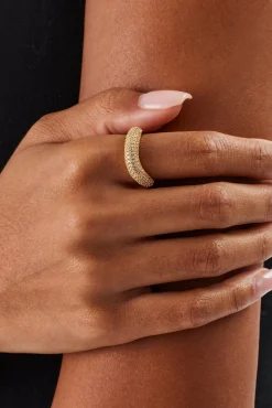 Iced Asymmetrical Band Ring - 5mm