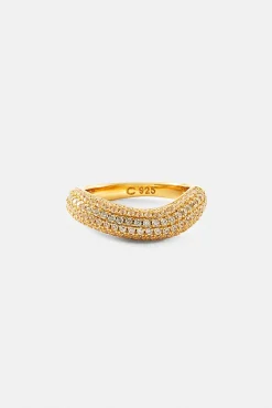 Iced Asymmetrical Band Ring - 5mm