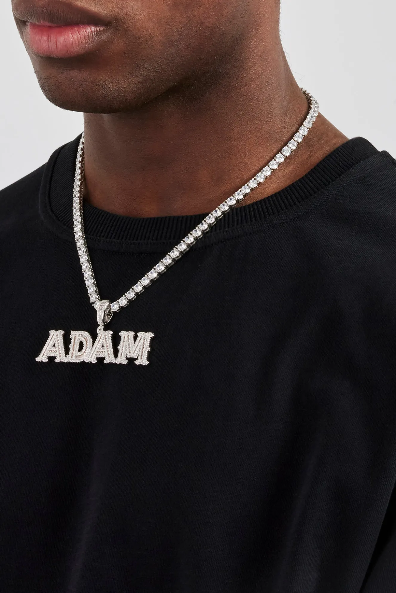 Iced Baguette Centre Letter Pendant - 22mm