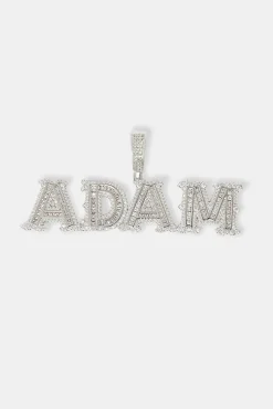 Iced Baguette Centre Letter Pendant - 22mm