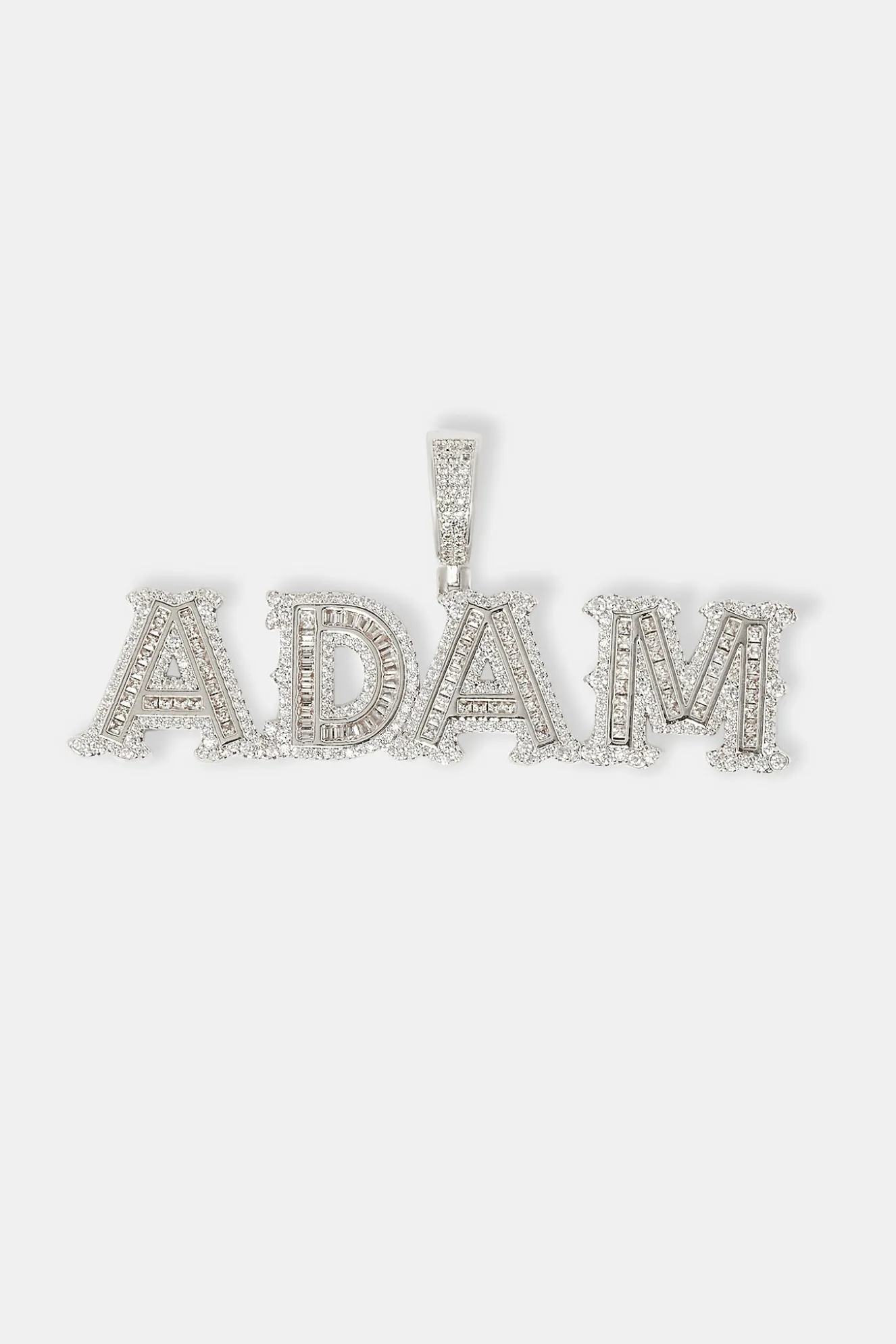 Iced Baguette Centre Letter Pendant - 22mm