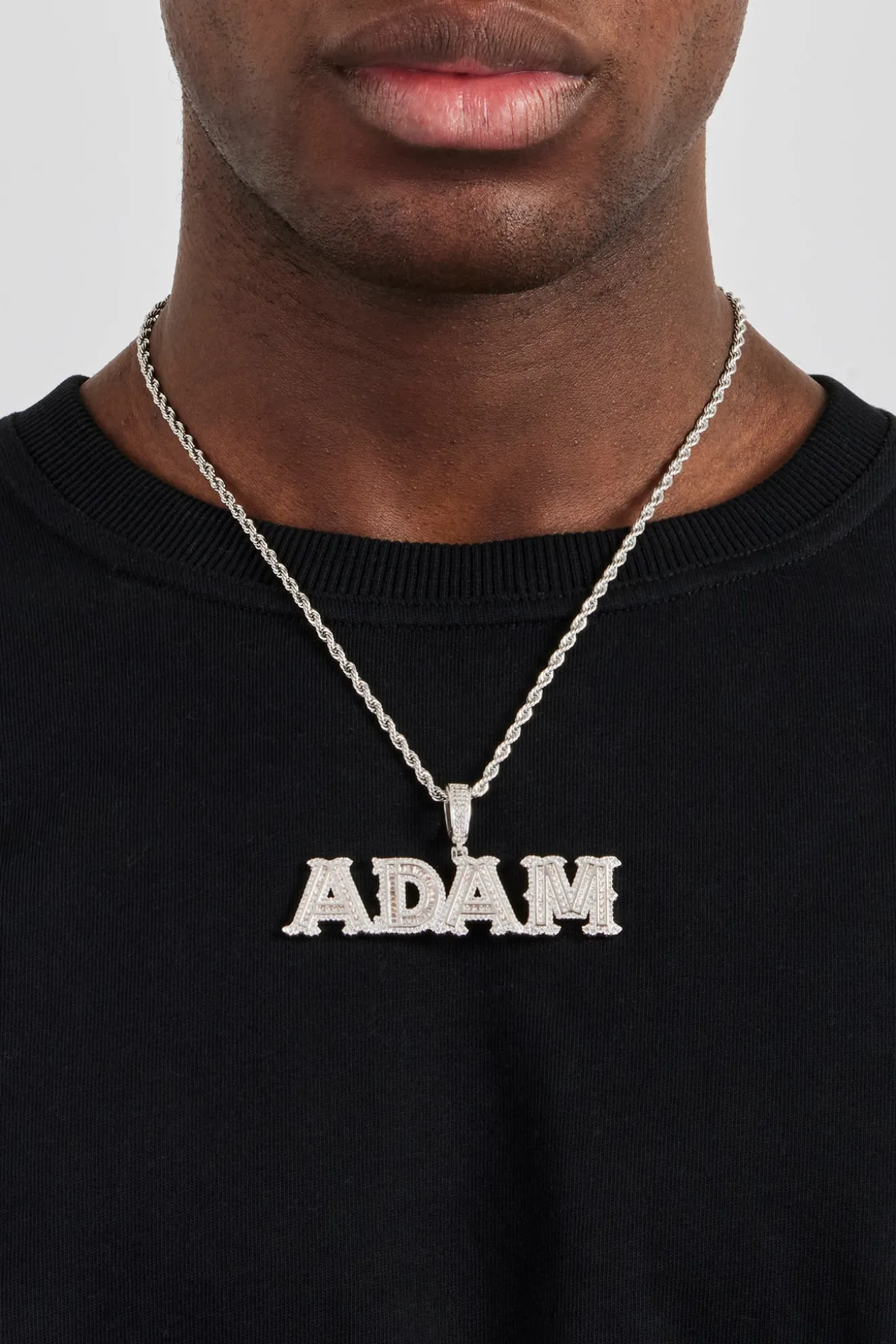 Iced Baguette Centre Letter Pendant - 22mm