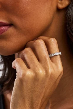 Iced Baguette Cut Ring - 5mm - White