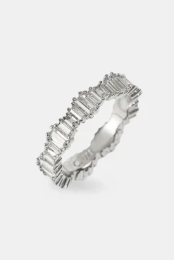 Iced Baguette Cut Ring - 5mm - White