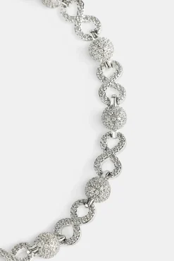 Iced Ball & Infinity Link Bracelet - 6mm