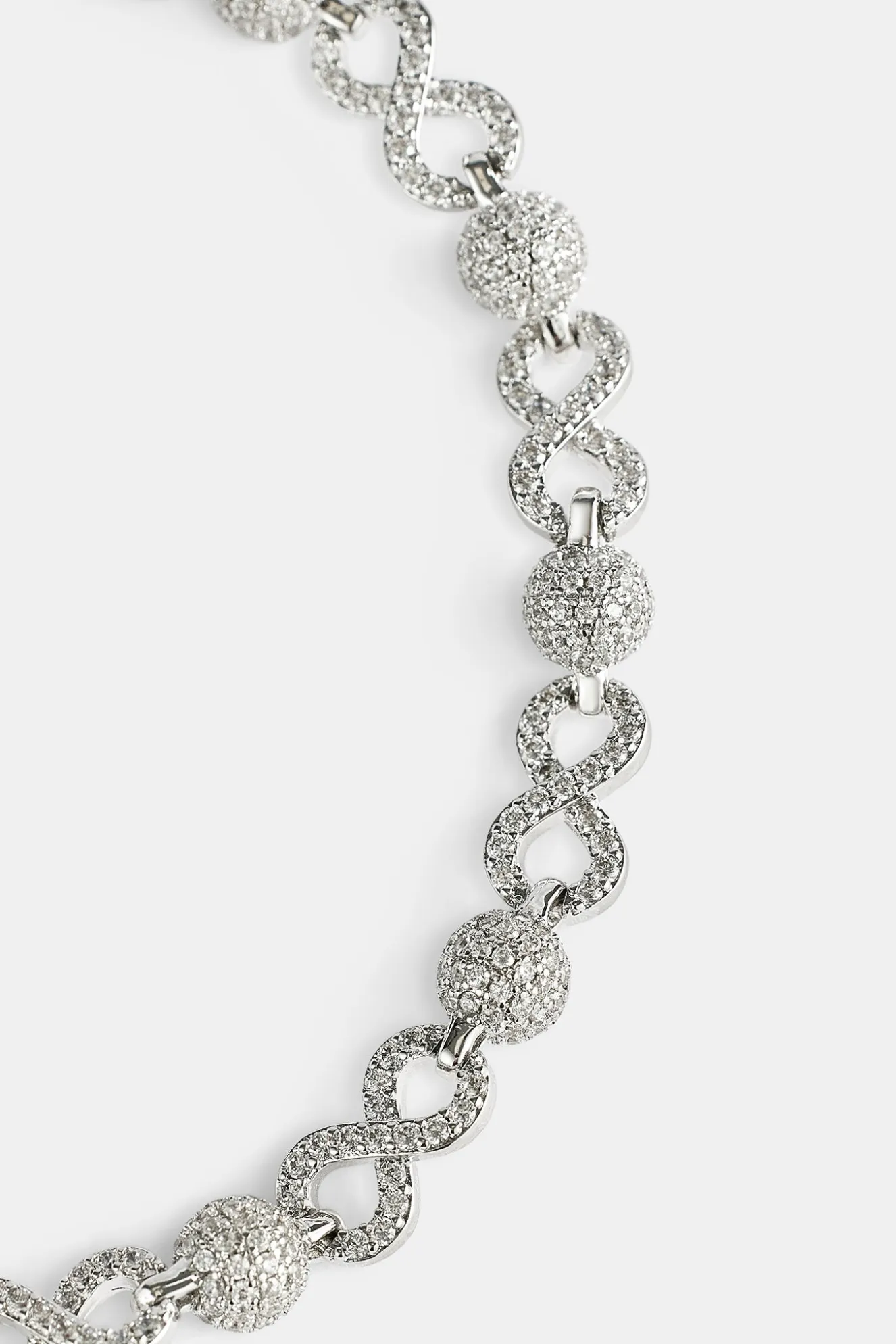 Iced Ball & Infinity Link Bracelet - 6mm