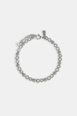 Iced Ball & Infinity Link Bracelet - 6mm