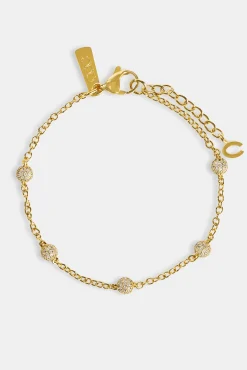 Iced Ball Rolo Bracelet - 4mm - Gold