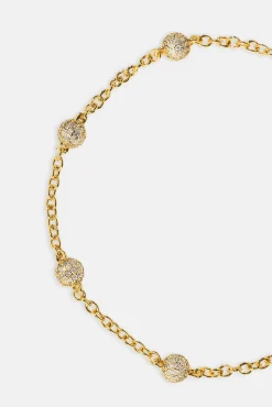 Iced Ball Rolo Bracelet - 4mm - Gold