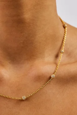 Iced Ball Rolo Chain - 4mm - Gold